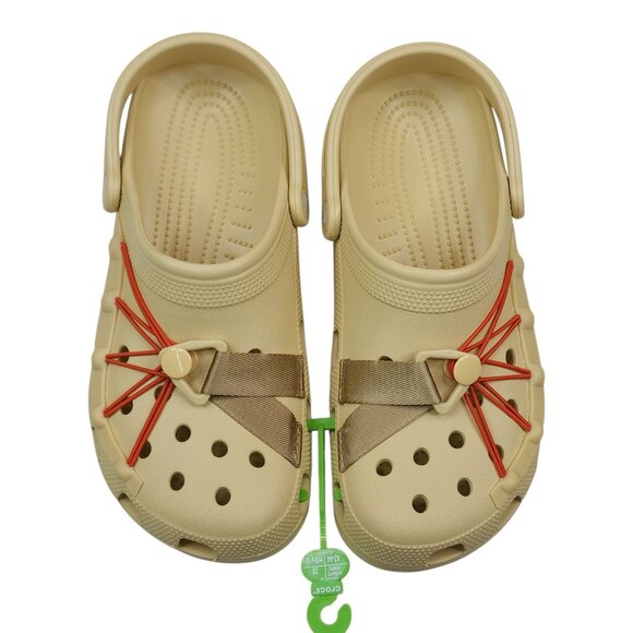 Crocs Classic Lockdown Clog Beige With Red Details Mens Size 10 Womens 12 - Picture 2 of 10